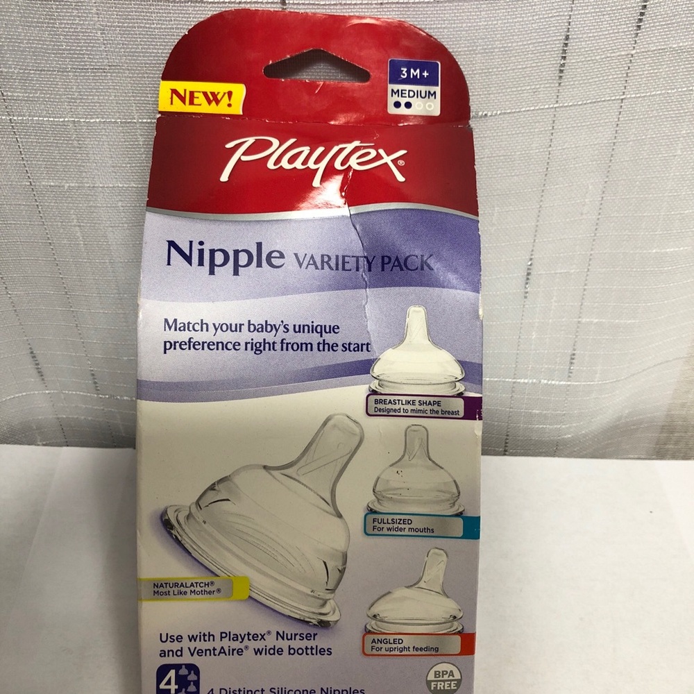 Playtex Nipple Variety Kit, Medium Flow, 4-Count/PK New